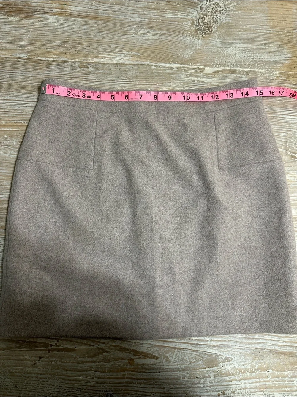 J. Crew Classic Taupe Wool-Blend Mini Skirt sz 8